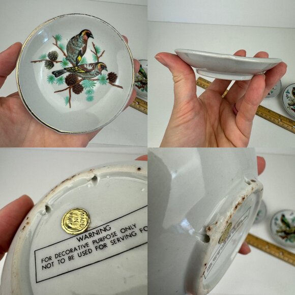 Vtg 3 Wall Hanging Decorative Mini Plates Birds Gallery Wall 4in Diameter READ - Picture 4 of 11